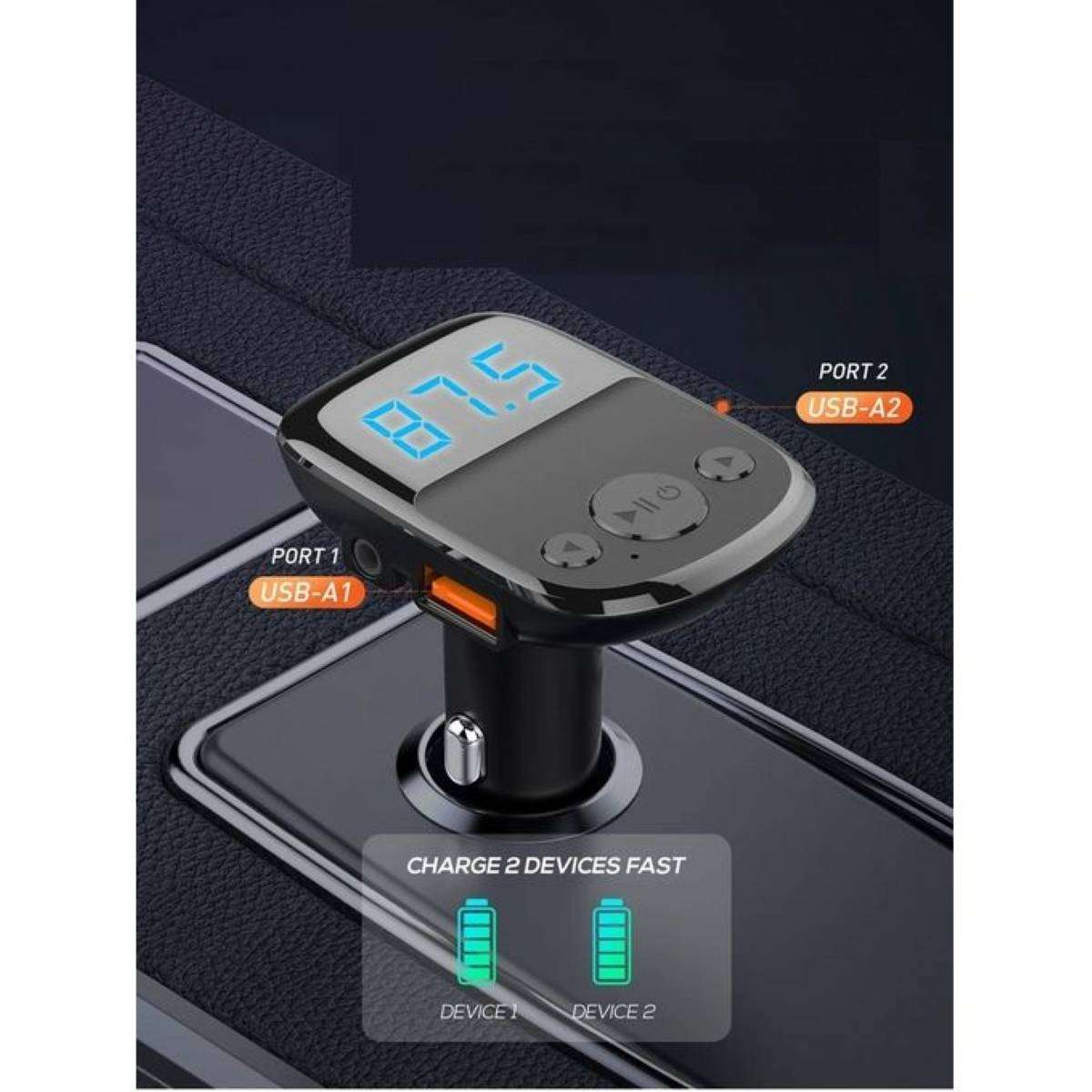 25W QC3.0 Bluetooth 5.0 FM Transmitter Car Charger