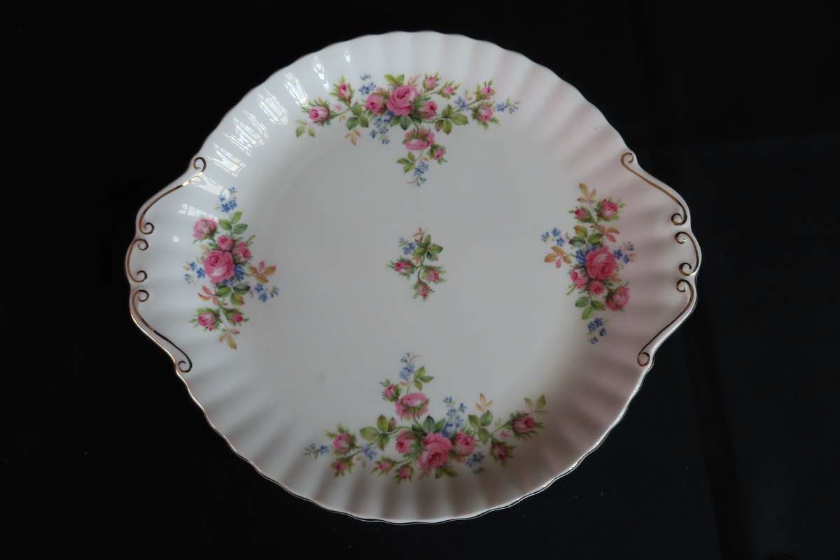 Royal Albert Moss Rose Large Cake Plate.