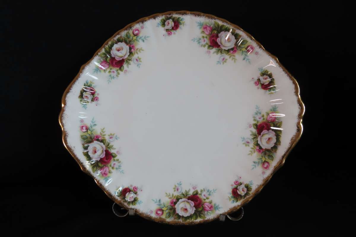 Royal Albert Celebration Large Cake Plate, Tea Milk Jug & Tea Sugar Bowl.