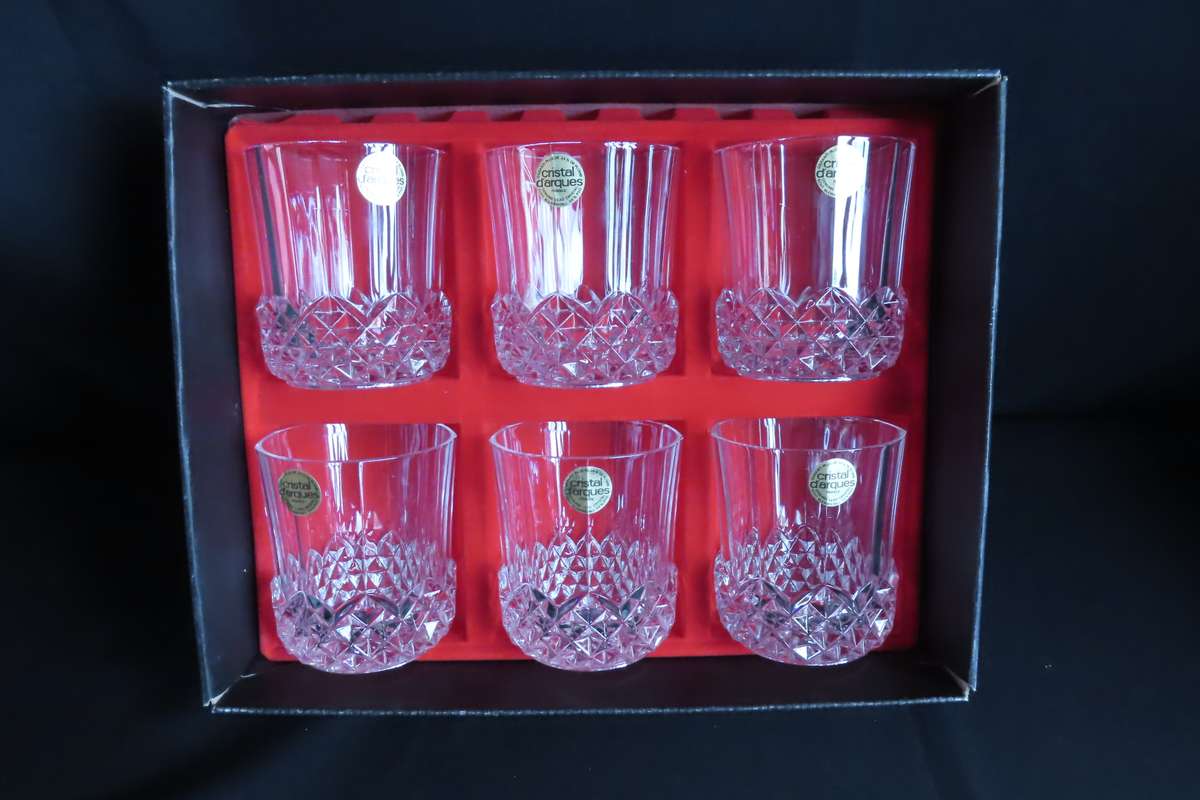 Crystal D'arques Boxed Whisky Glasses.