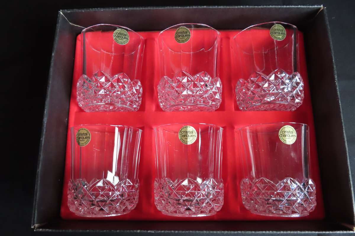 Crystal D'arques Boxed Whisky Glasses.