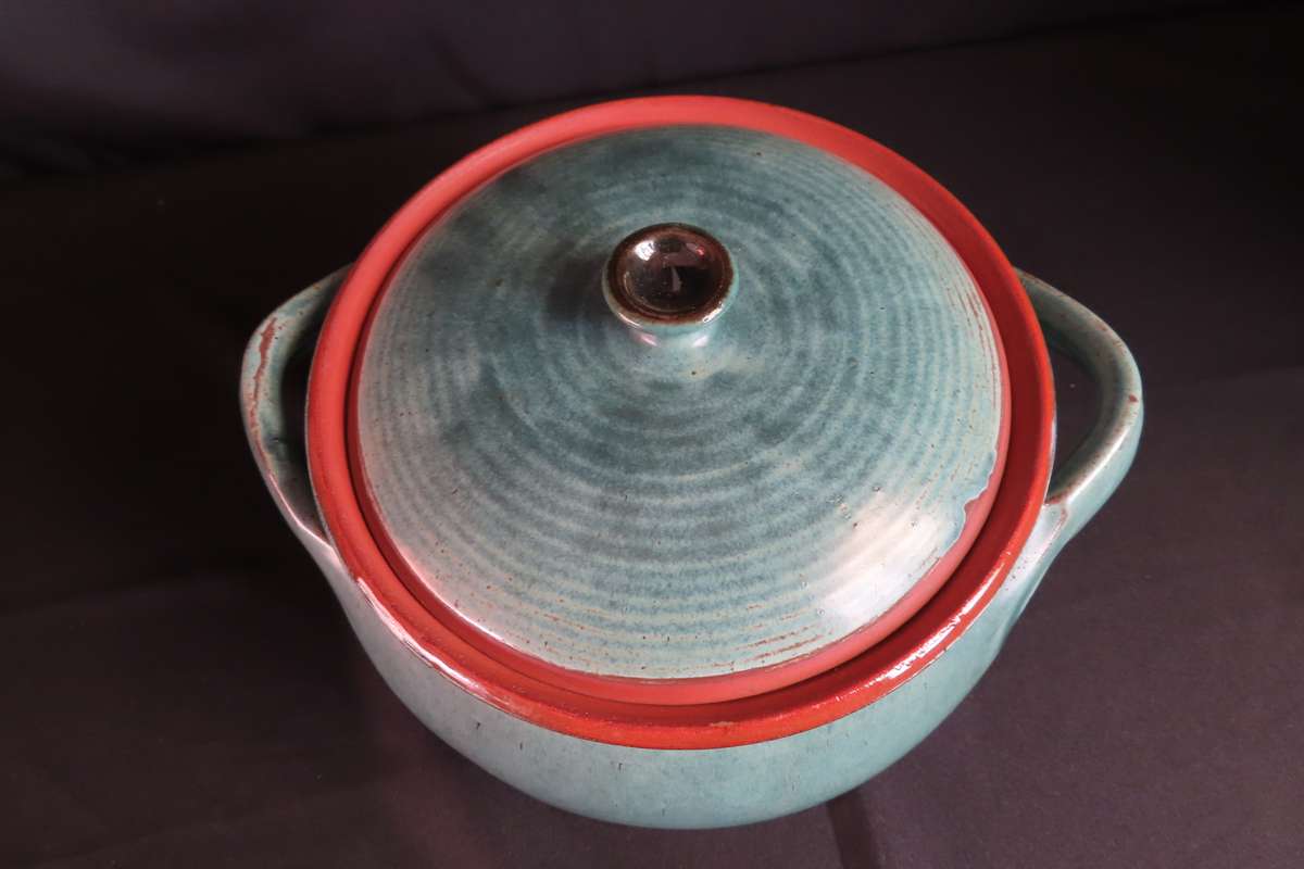 Liebermann Duck Blue Glazed Soup/Casserole Lidded Dish