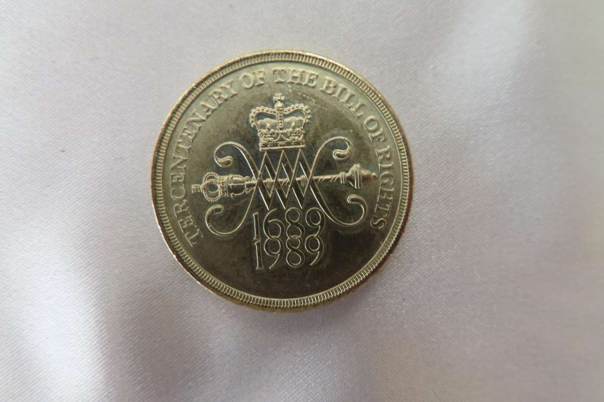Elizabeth II Two Pounds Tercentenary of the Bill of Rights