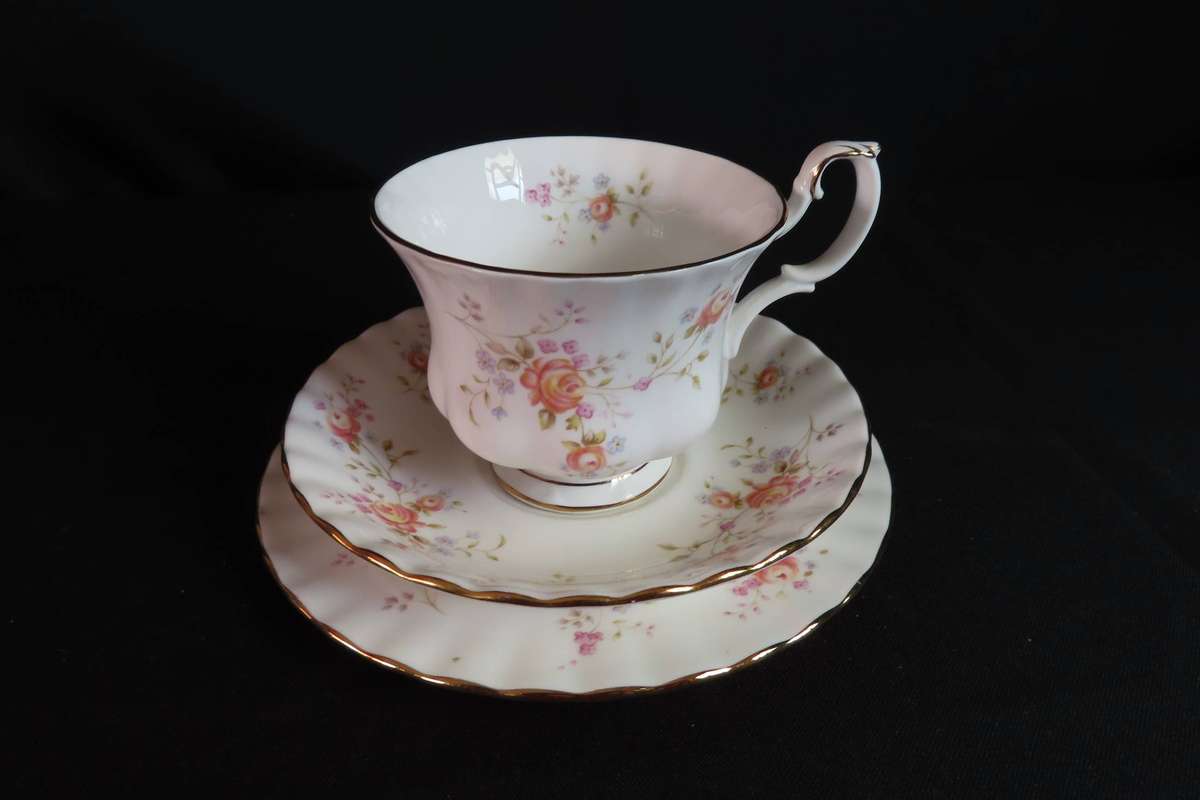 Royal Albert Peach Rose Tea Trio.