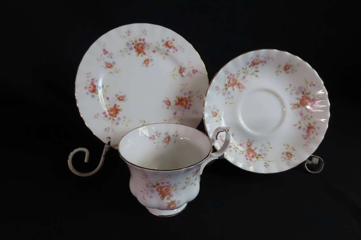 Royal Albert Peach Rose Tea Trio.