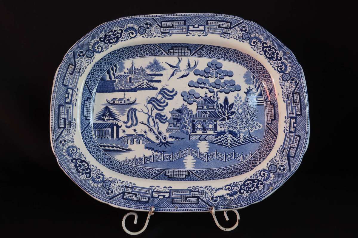 Warranted Iron Stone China Willow pattern Serving Platter.