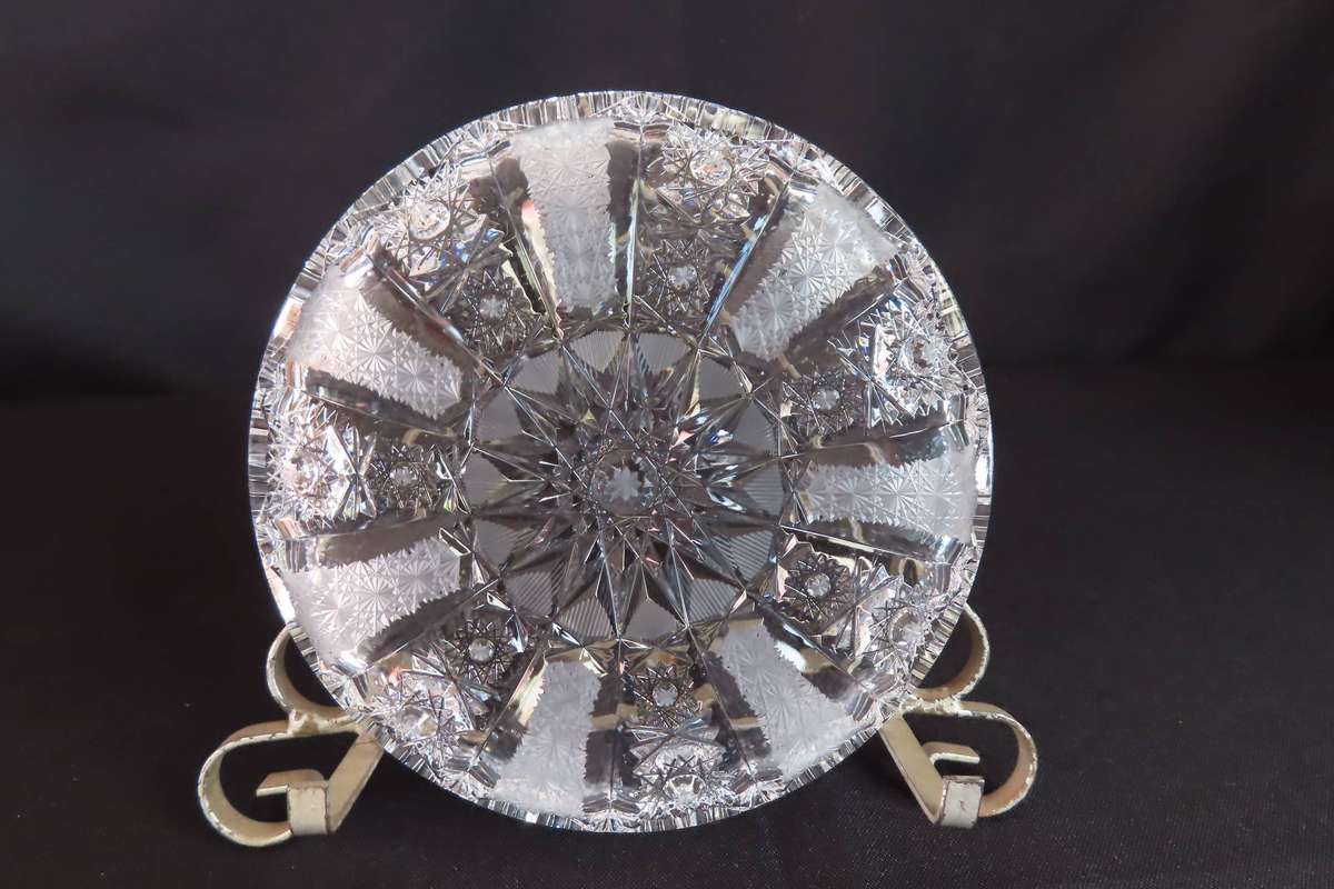 American Brilliant Period (ABP) Cut Crystal Bowls and Small Tray.