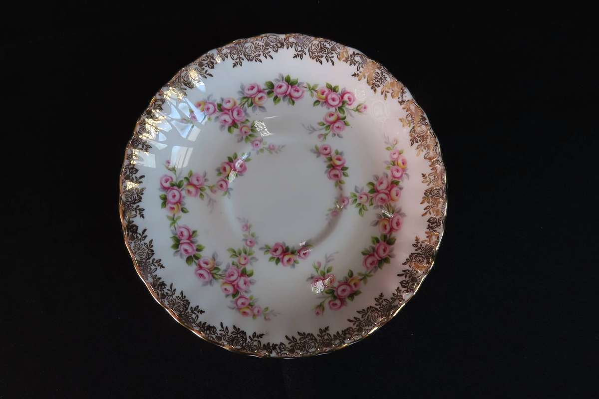 Royal Albert Saucers: 1 x Jubilee Rose, 1 x Unnamed, 1 x Dimity Rose.