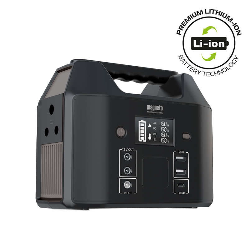 Magneto Portable Power Station, sine wave Inverter, 150W, solar inverter, Power Outages, Camping