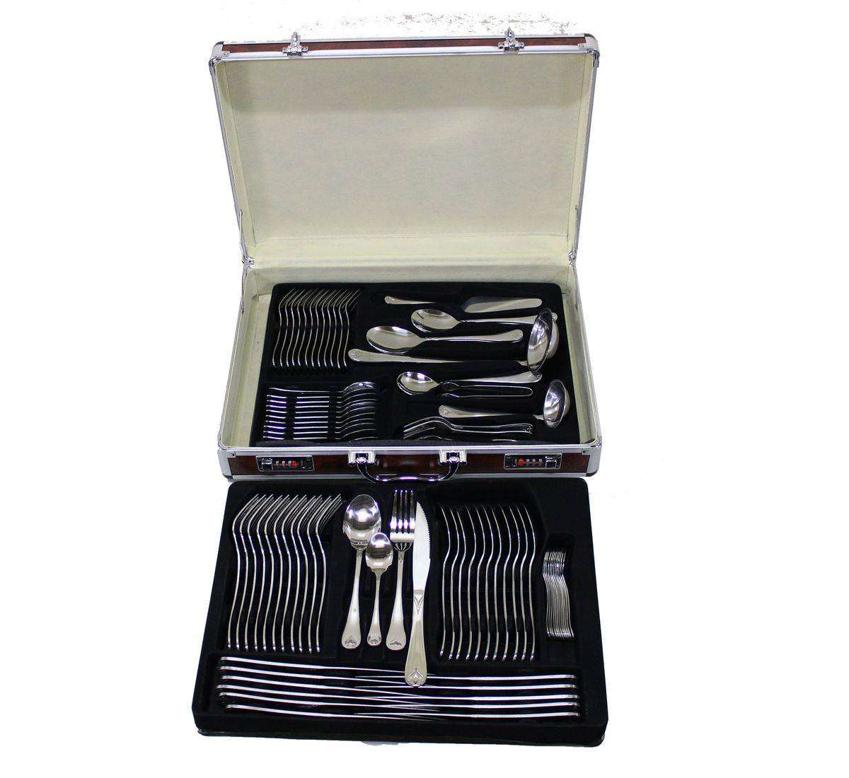 84 Piece Stainless Steel Cutlery Set in Two-Tier Storage Case