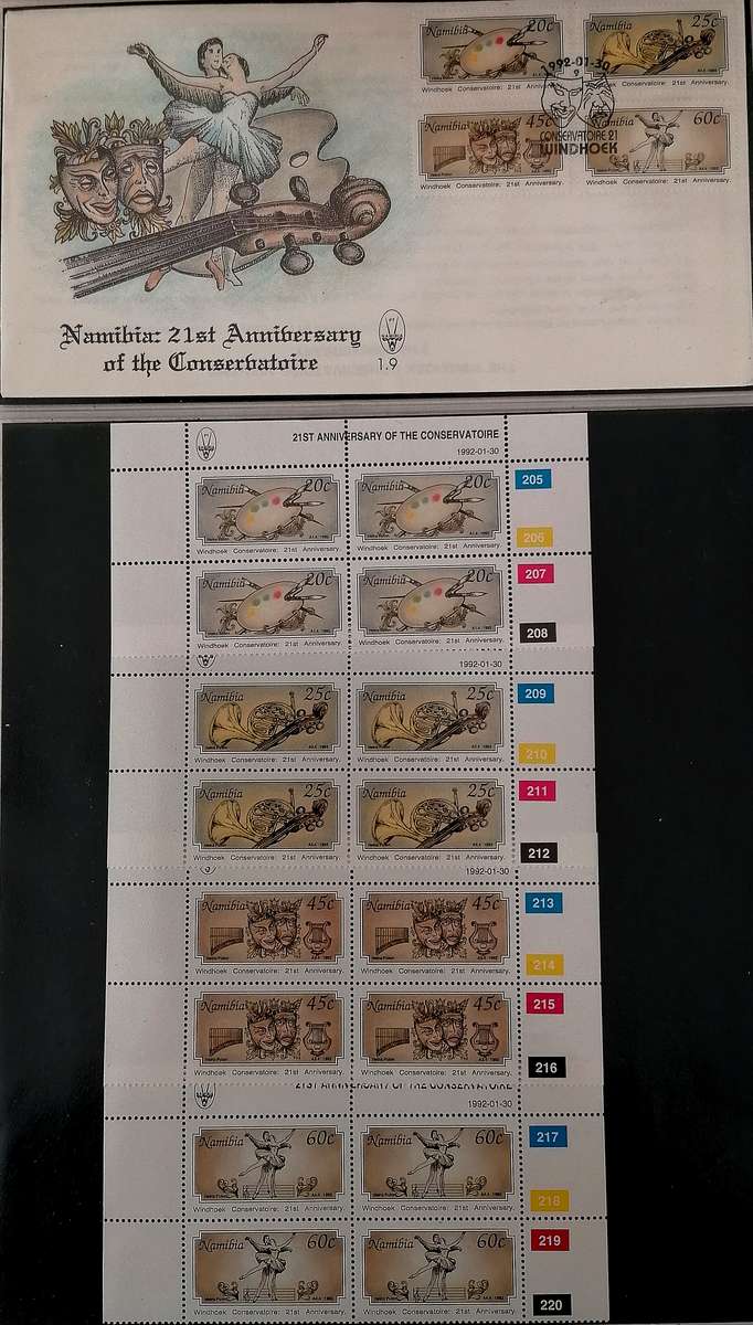 NAMIBIA 1-9 FDC + Control Blocks (4)
