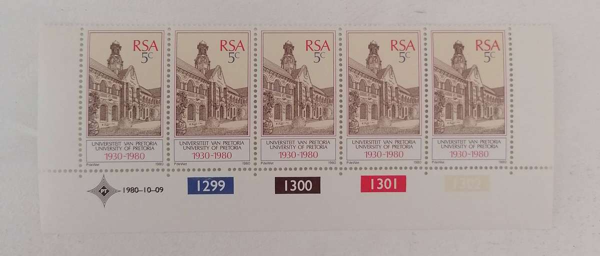 RSA 1980 Control Strip of 5 Mint (3.24)
