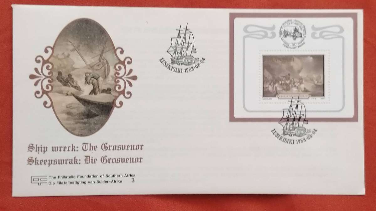RSA 1988 Ship Wreck No. 3 Philatelic Foundation Cover