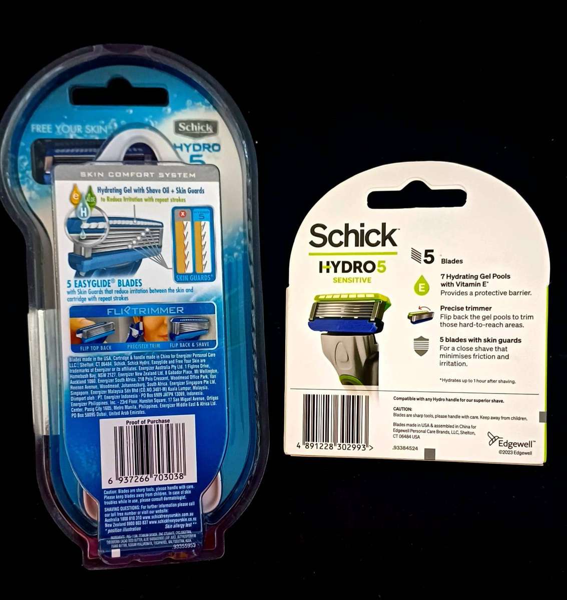Schick Hydro5 razor+ 4 shaving blades refill pack