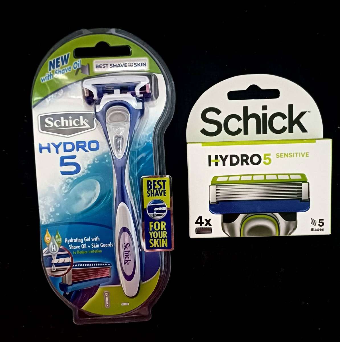 Schick Hydro5 razor+ 4 shaving blades refill pack