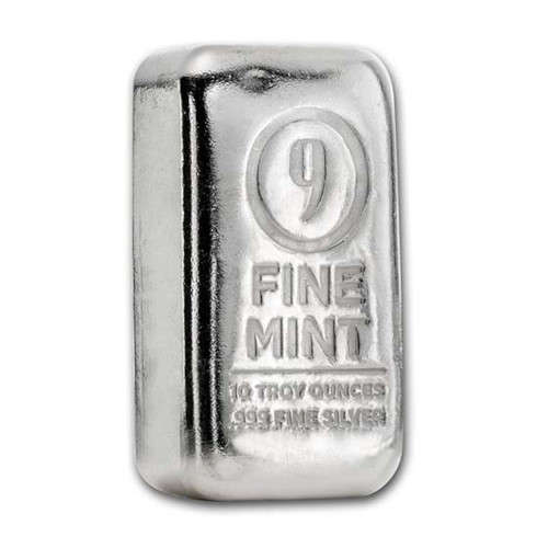 9Fine Mint 10 oz .999 Poured Silver Bar