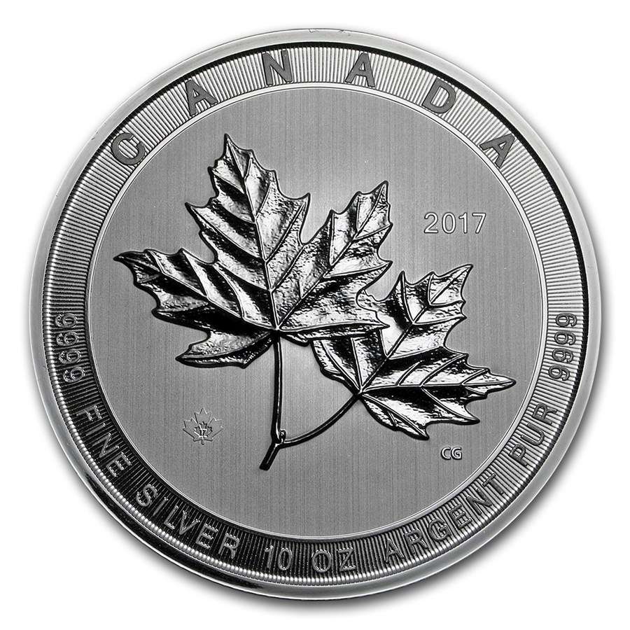 2017 Canada 10 oz Silver $50 Magnificent Maple Leaves