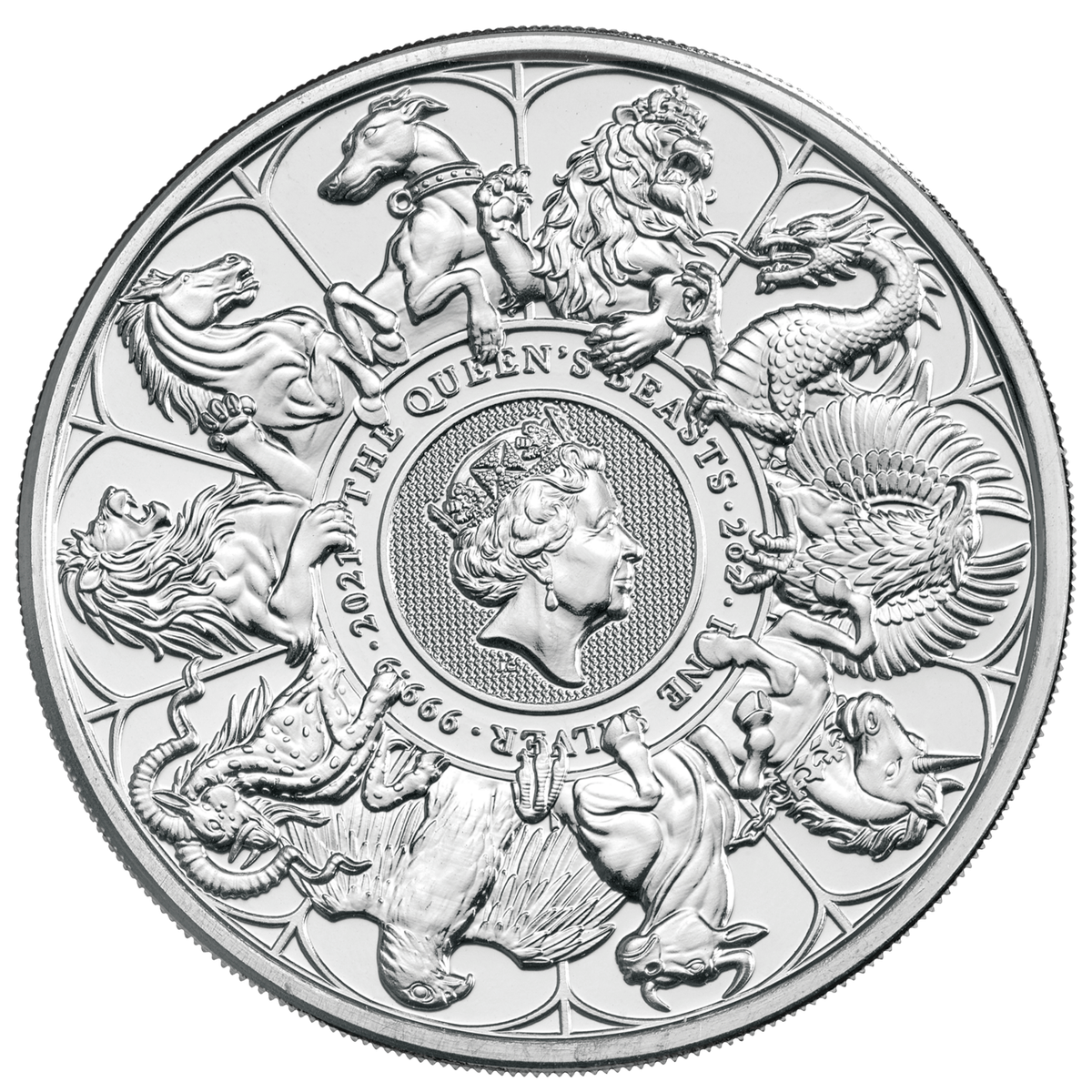 2021 2 Oz silver Queen's Beasts Completer Coin