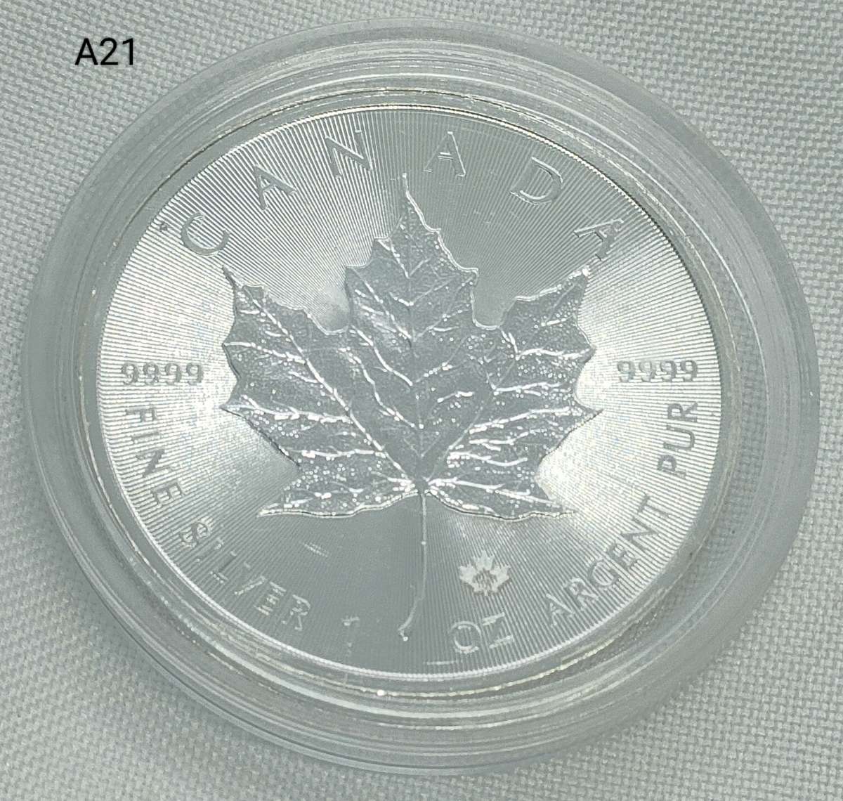 2019 Canadian 5 Dollar Maple coin - 1 oz .999 fine silver - in capsule