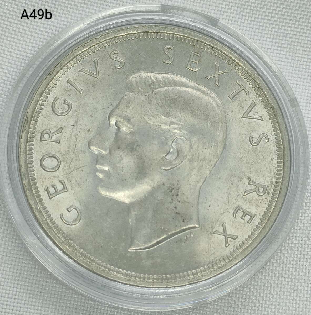 1950 Union of SA Crown - 5 shillings - .800 silver - in capsule