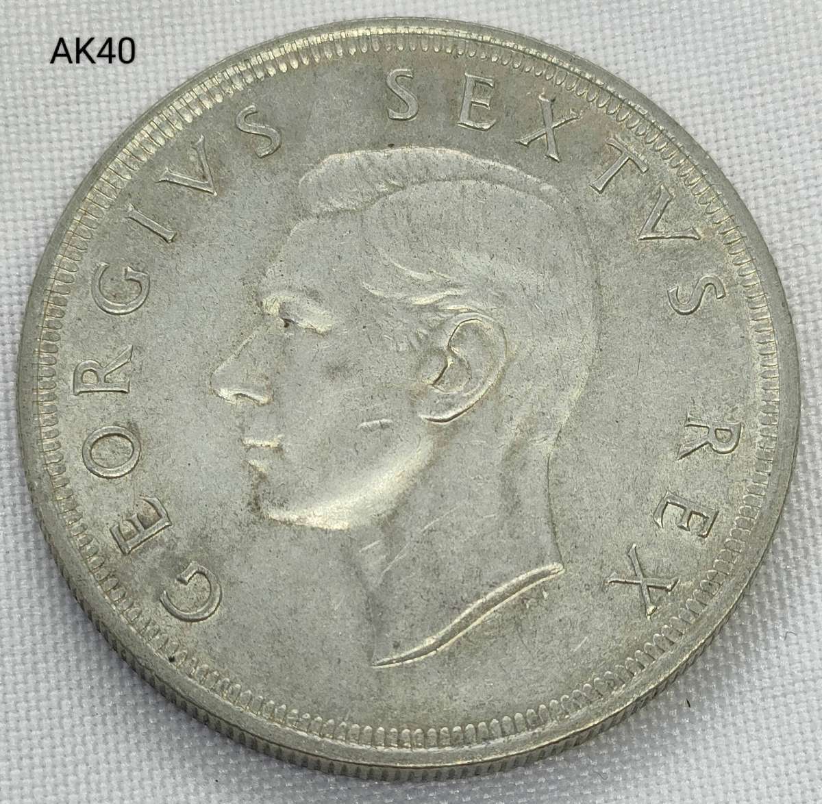 1951 Crown - 5 shillings- Union of South Africa- .500 silver- in capsule -A/UNC