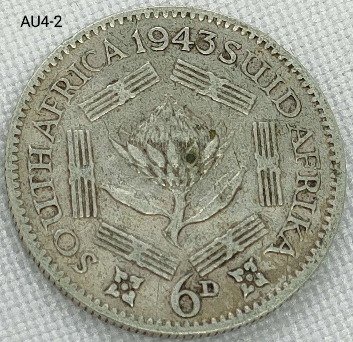 1943 Union of SA sixpence - .800 silver coin