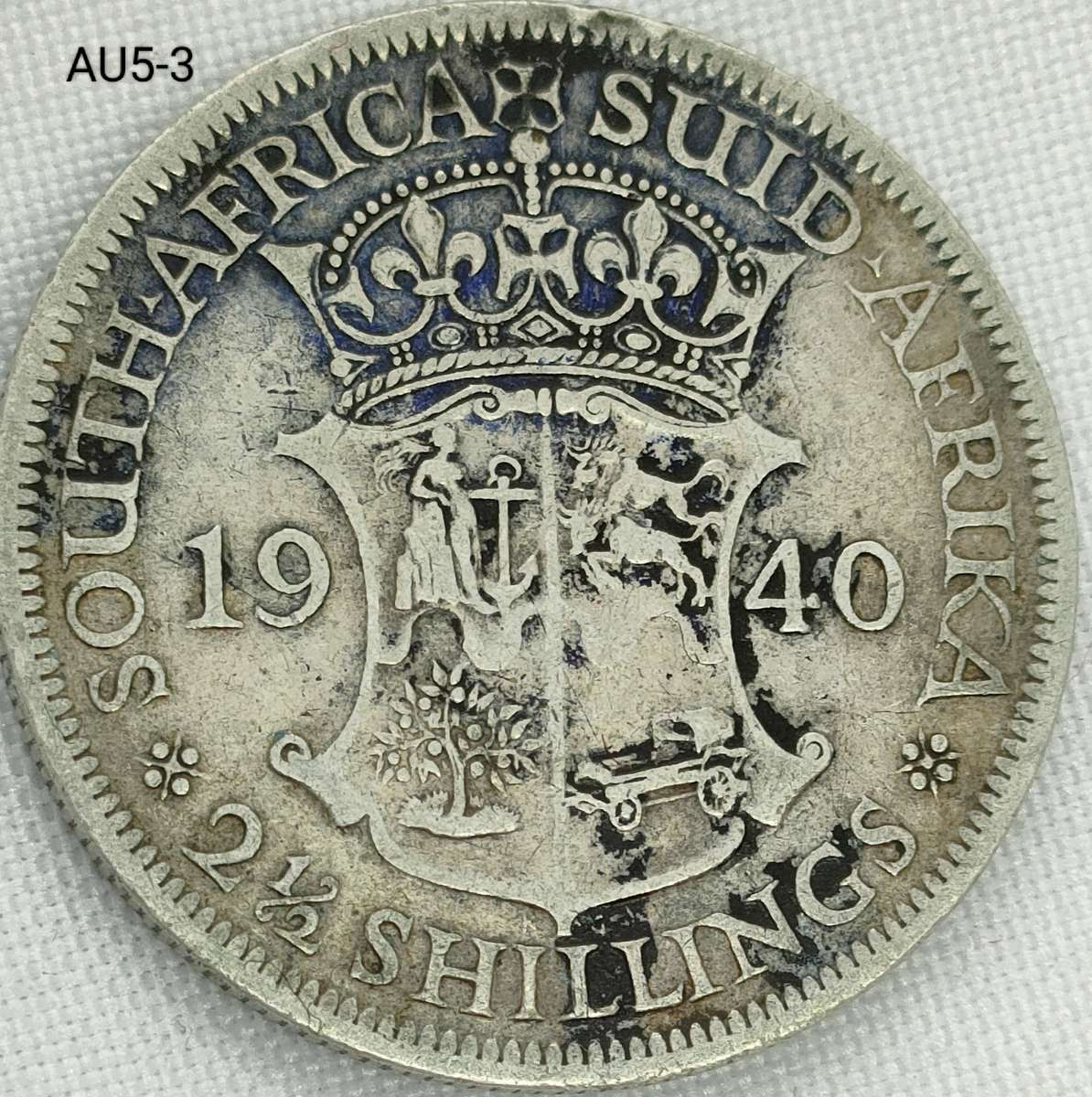 1940 Union of SA 2 and a half shillings - .800 silver coin