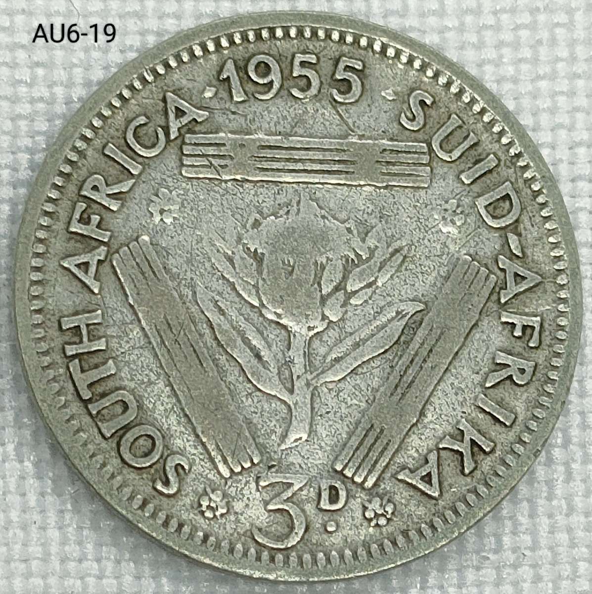 1955 Union of SA threepence - .500 silver coin