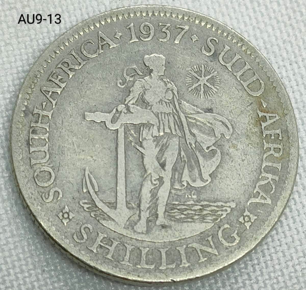 1937 Union of SA 1 shilling - .800 silver coin