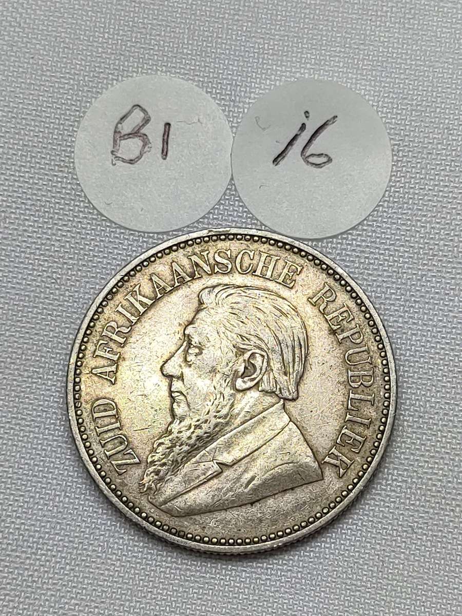 ZAR 2 1/2 Shillings/ Half Crown: 1897: Scarce Sterling Silver (.925) coin: