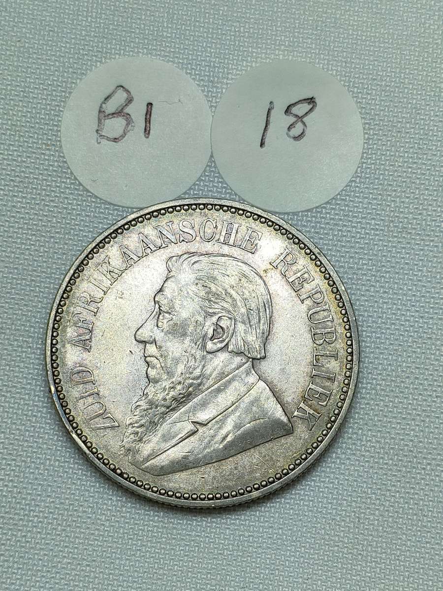 ZAR 2 1/2 Shillings/ Half Crown: 1897: Scarce Sterling Silver (.925) coin: