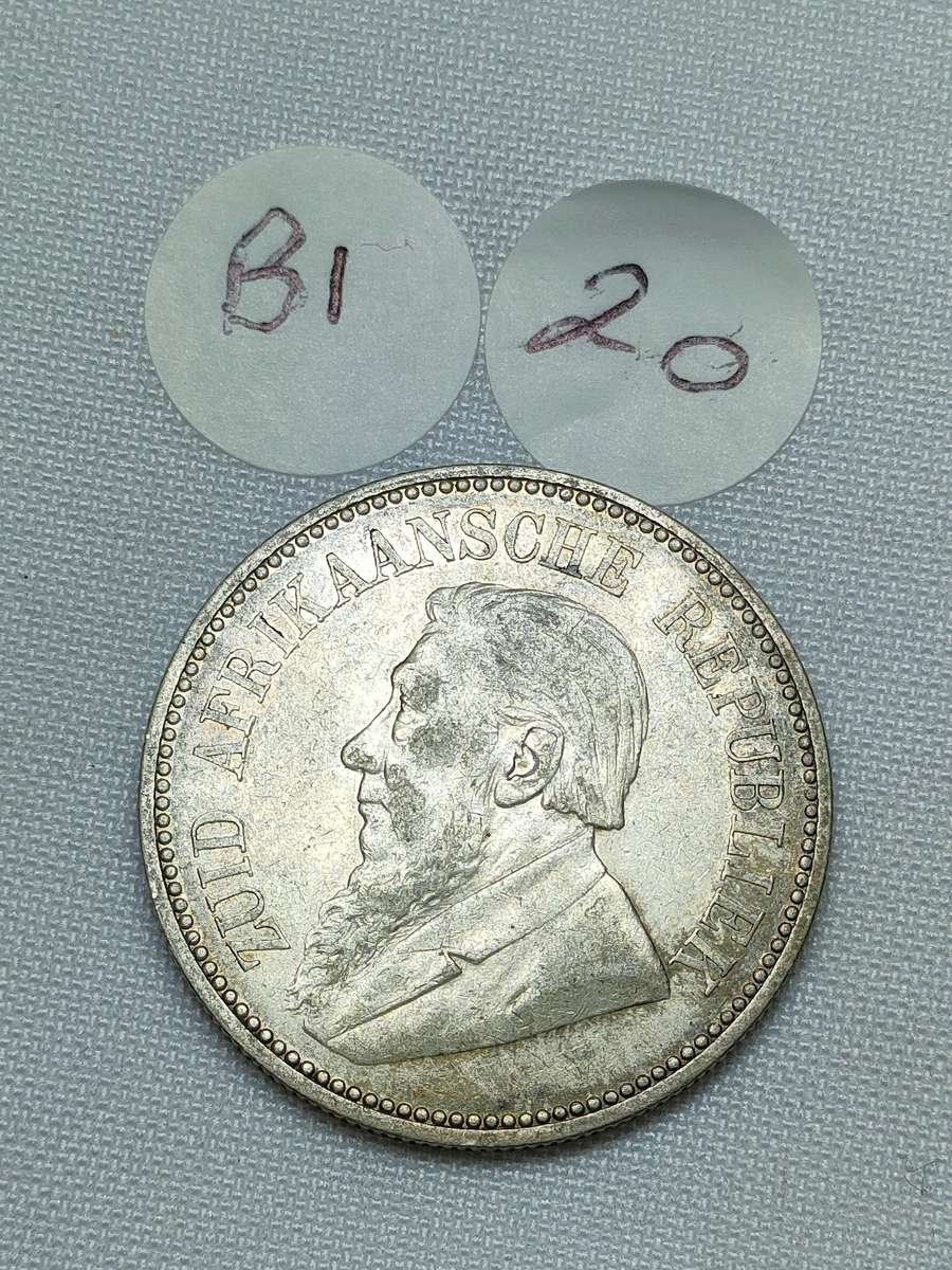 ZAR 2 1/2 Shillings/ Half Crown: 1894: Scarce Sterling Silver (.925) coin: