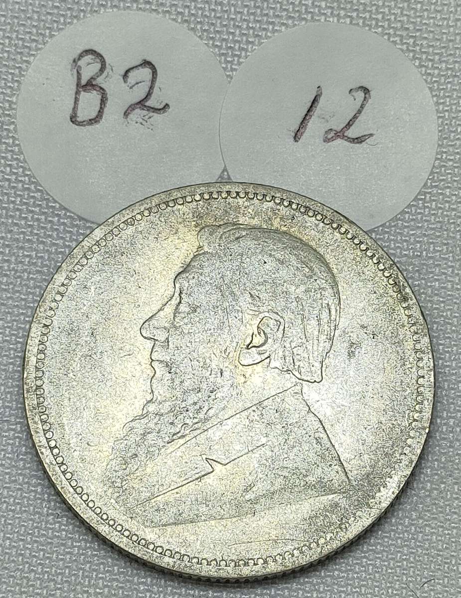 ZAR 2 Shillings: 1895: Scarce Sterling Silver (.925) coin: