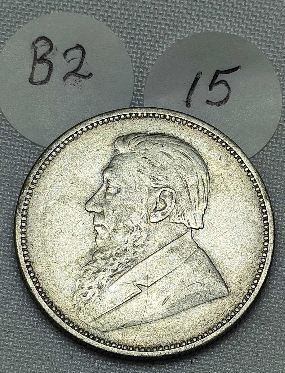 ZAR 2 Shillings: 1897: Scarce Sterling Silver (.925) coin: