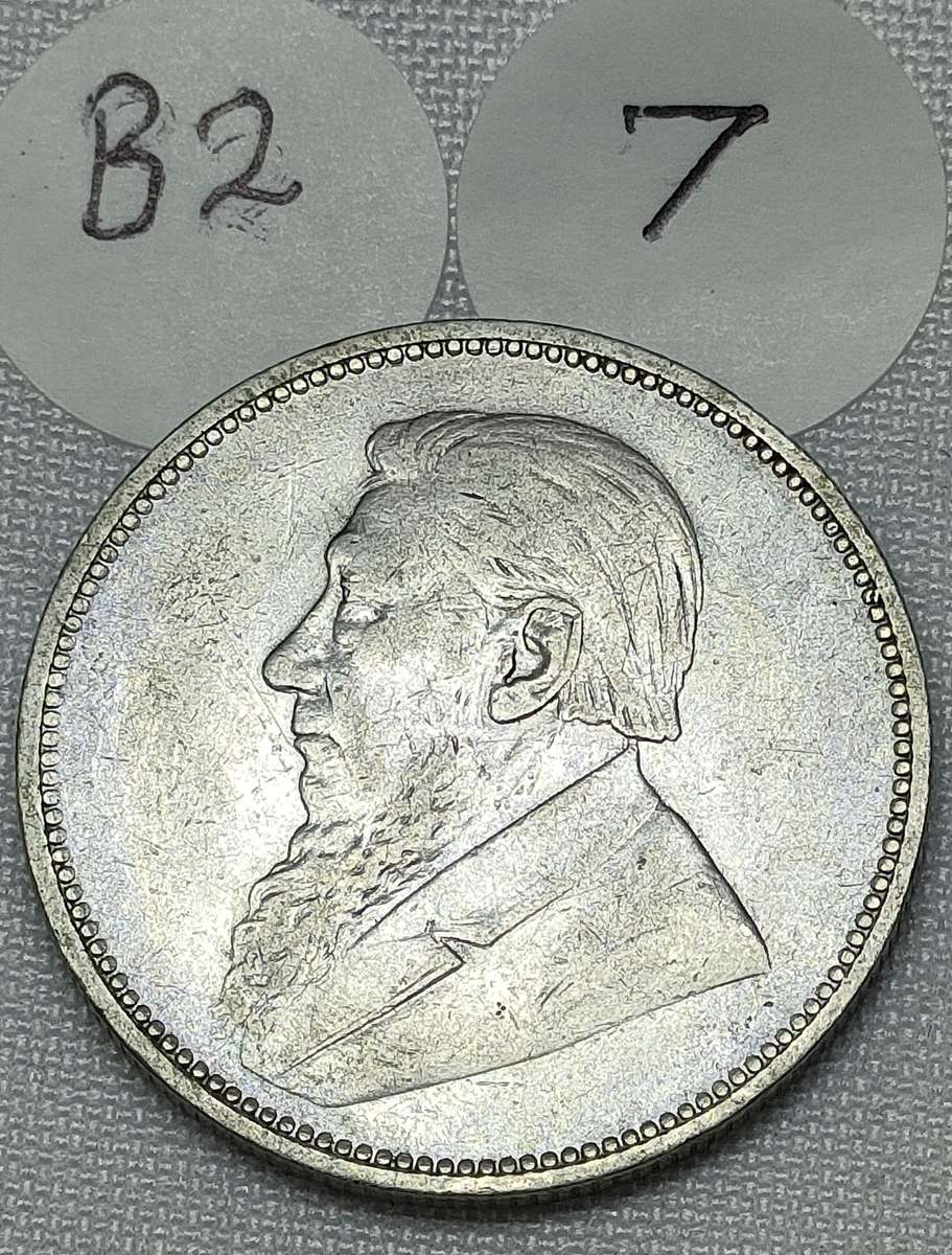 ZAR 2 Shillings: 1896: Scarce Sterling Silver (.925) coin: