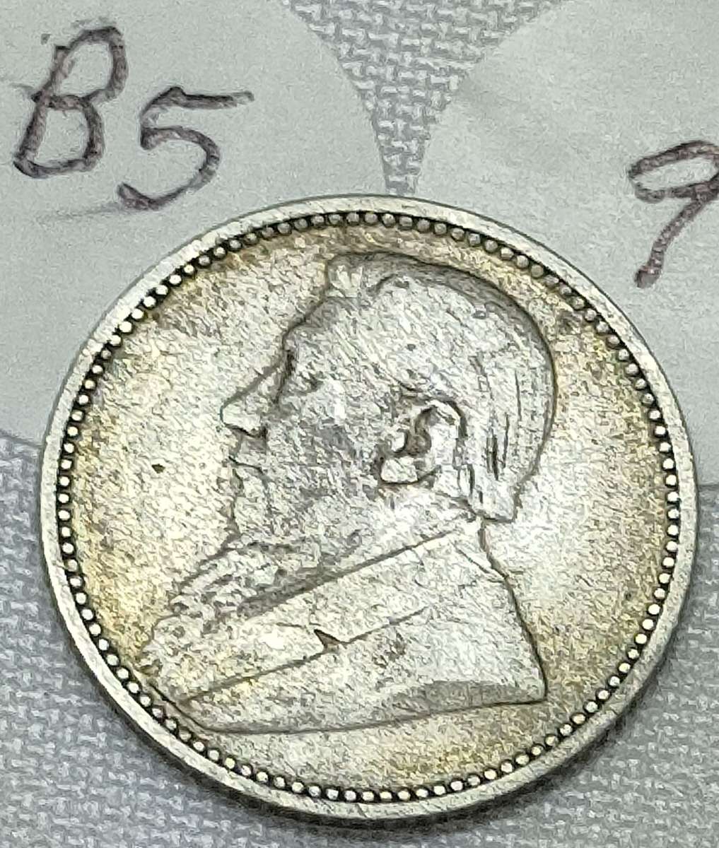 ZAR Sixpence: (6D): 1892: Scarce Sterling Silver (.925) coin: