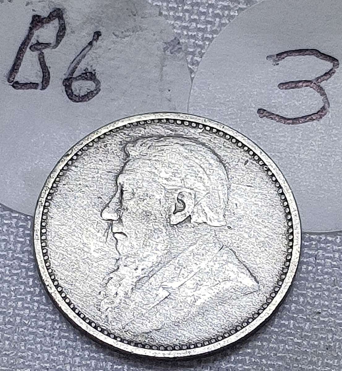 ZAR Threepence: (3D): 1894: Scarce Sterling Silver (.925) coin: