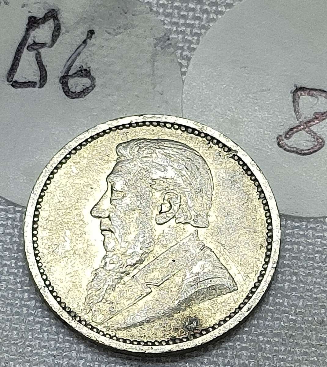 ZAR Threepence: (3D): 1892: Scarce Sterling Silver (.925) coin: