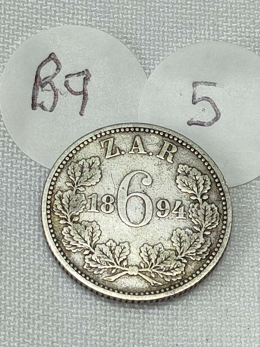 ZAR 6D (Sixpence): 1894: Scarce and valuable coins