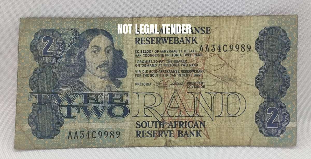 SARB banknote - R2 - AA prefix - CL Stals - decent well used condition - not legal tender