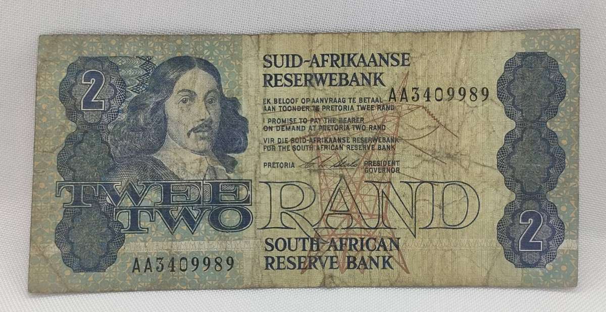 SARB banknote - R2 - AA prefix - CL Stals - decent well used condition - not legal tender