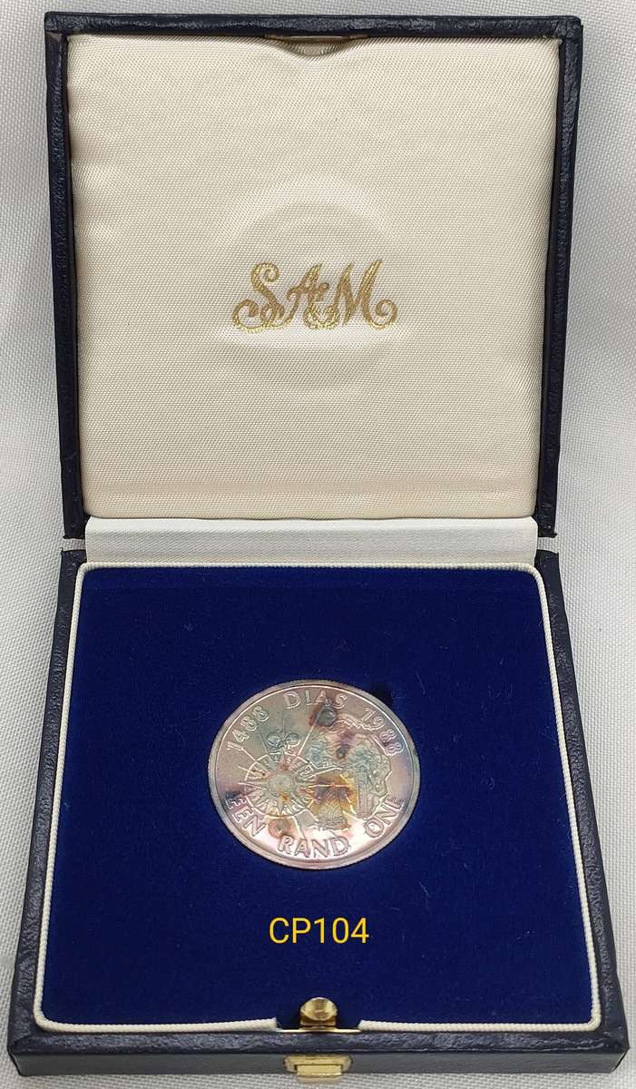 1988 RSA R1 Dias proof coin in SA Mint box - lovely toning