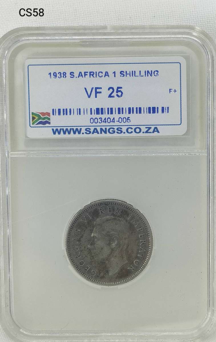 1938 South Africa 1 Shillings -SANGS graded - VF35