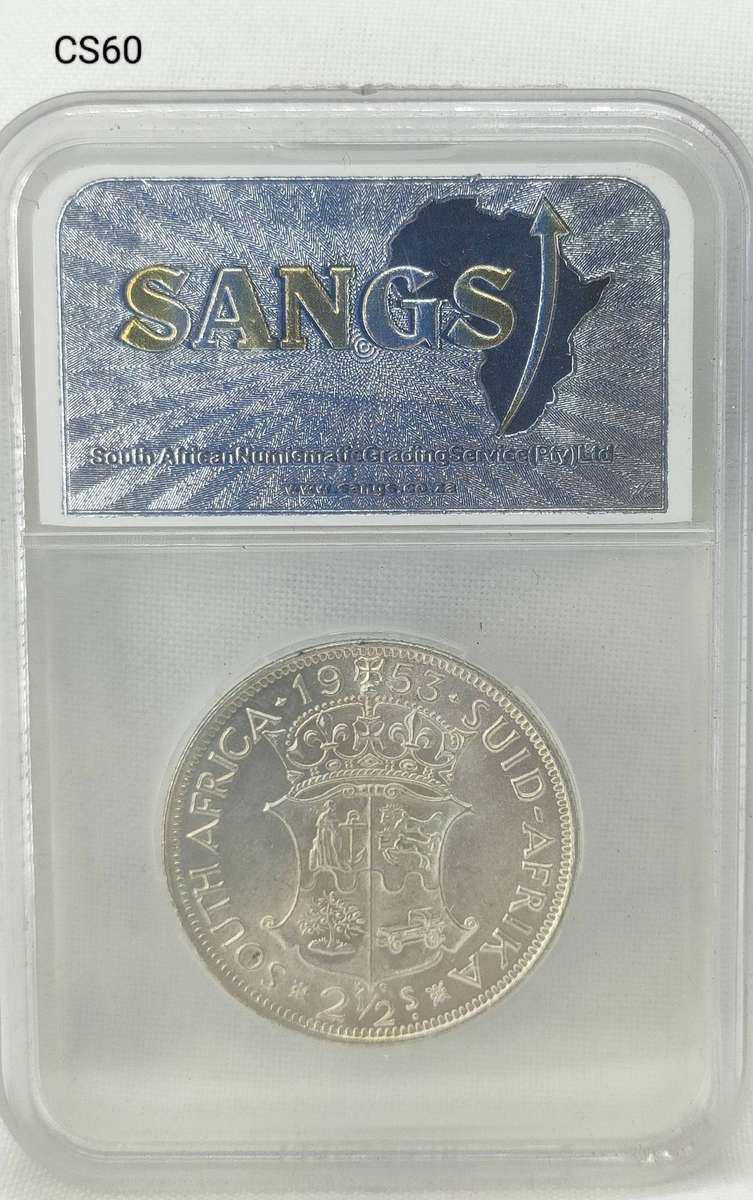 1953 South Africa 2 1/2 Shillings -SANGS graded - MS 63
