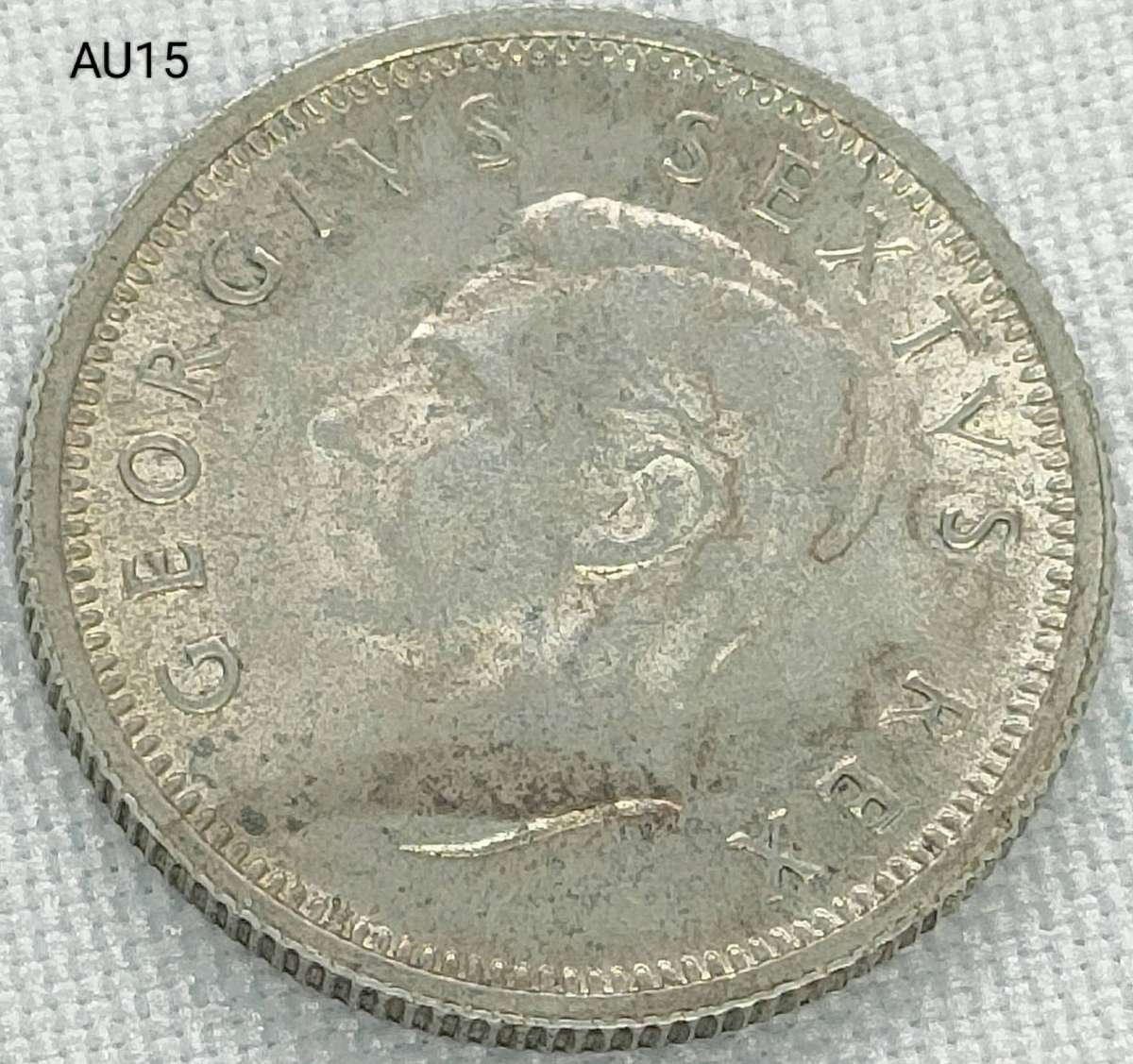 1950 Union of SA six pence - .800 silver coin - A/UNC