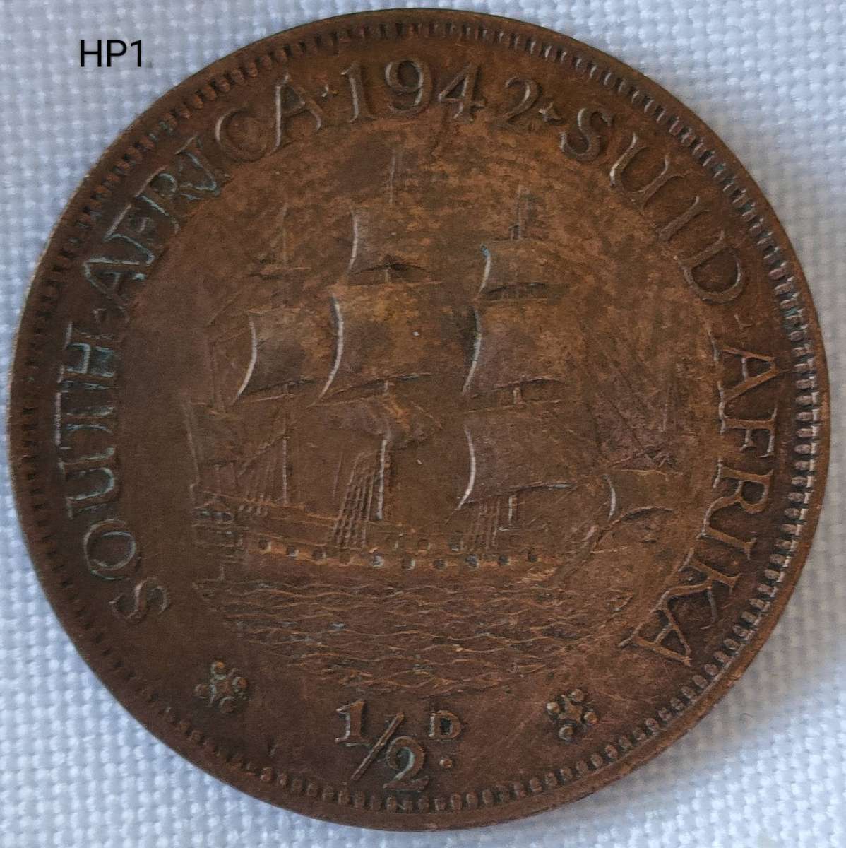 1942 Union of SA 1/2 penny - good detail