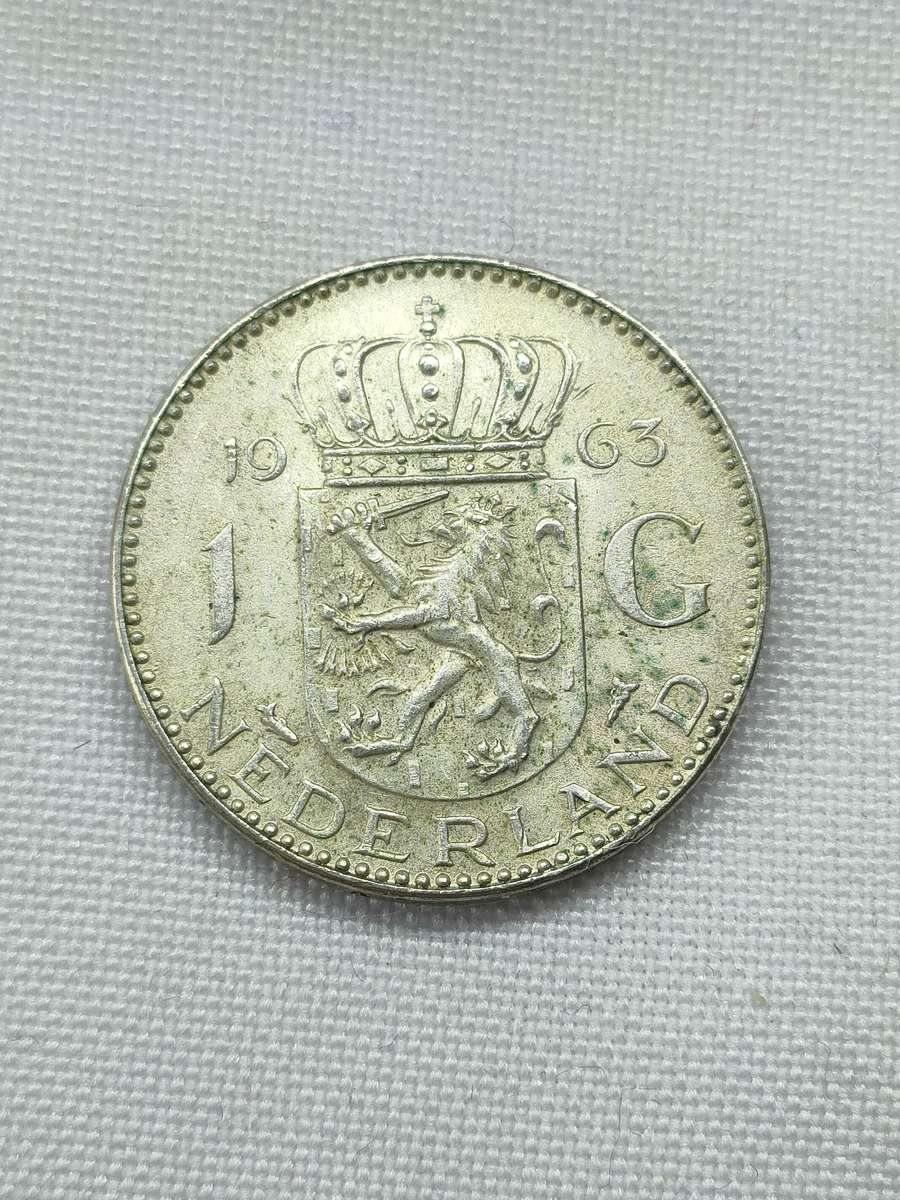 Nederland 1 Gulden 1963. Silver .720