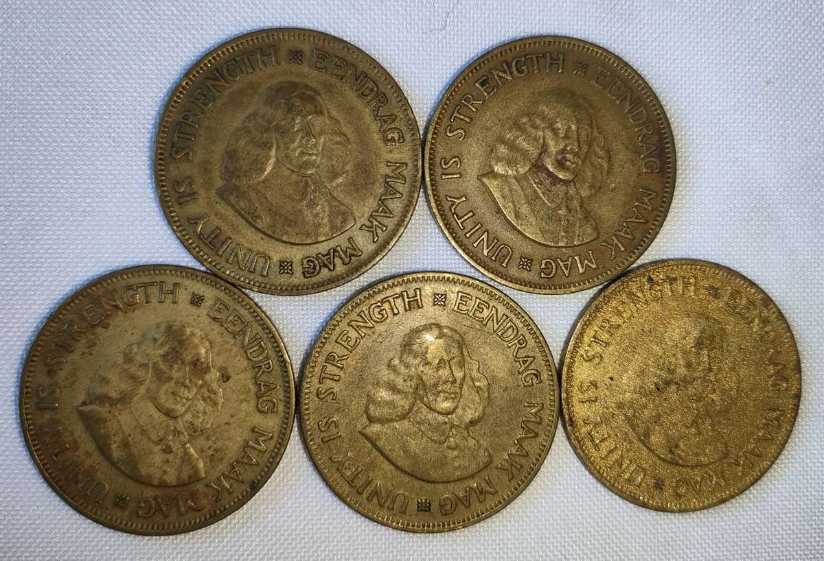 5 X RSA 1 cent coins in very collectable condition - one bid for all 5