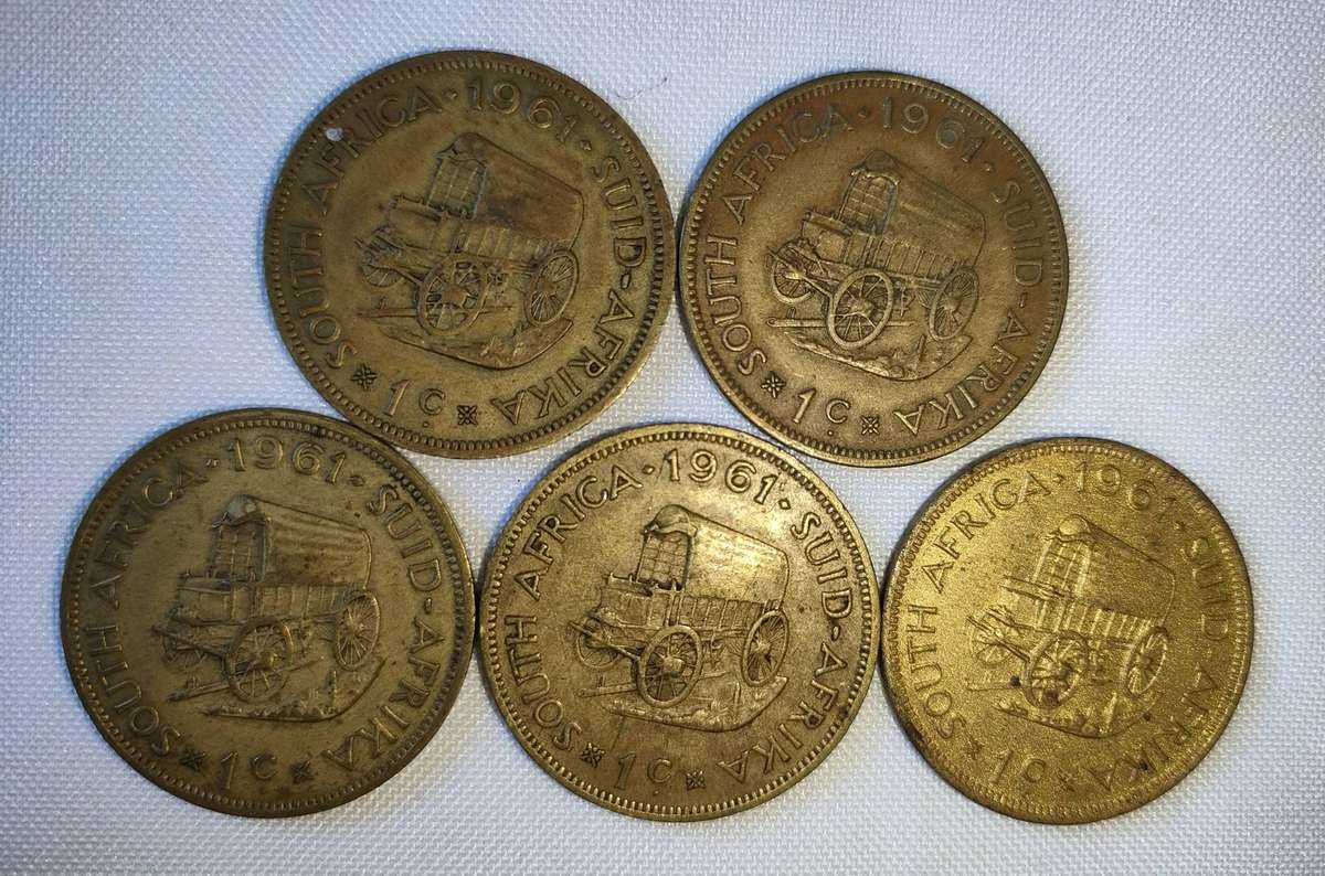 5 X RSA 1 cent coins in very collectable condition - one bid for all 5