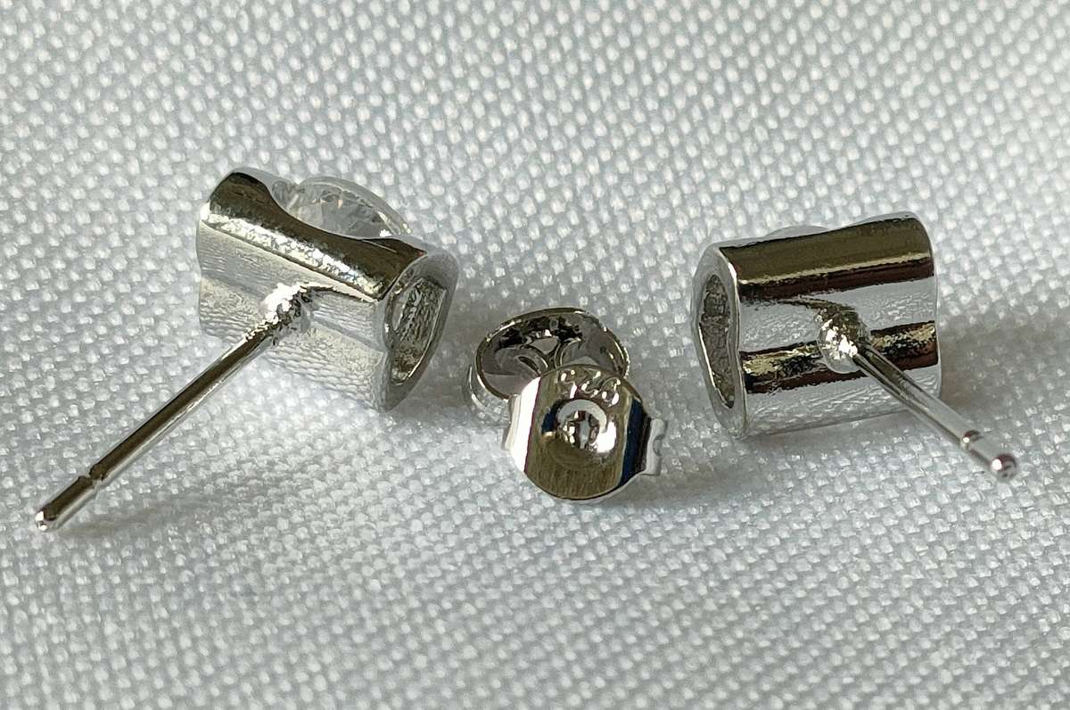Sterling silver Moissanite earrings- 925 stamped - each stone app 1 ct - exquisite design